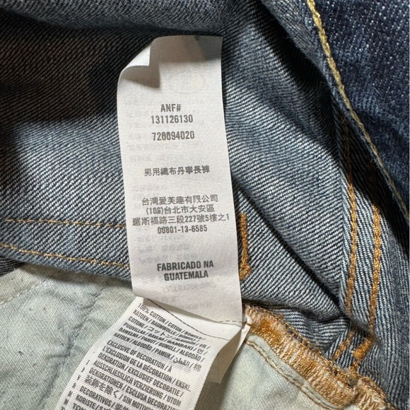 Abercrombie & Fitch The A&F Slim Straight Jeans Men’s size 34 x 34 Distressed - Picture 10 of 11